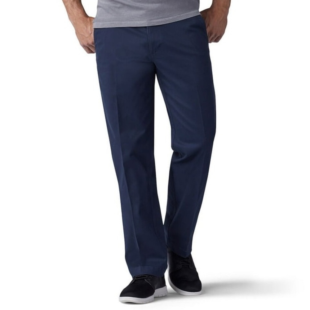LEE Performance Series Flat Front Straight Leg Navy Trousers Pants 38x29